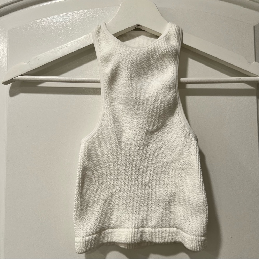Zara Racerback Stretchy White Vest Sleeveless Tank Top Size XS-S